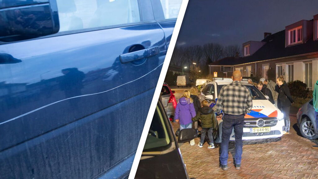 Tientallen auto's bekrast in woonwijk