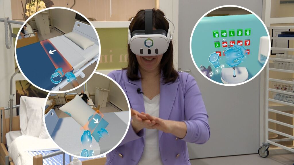 Leren wassen, aankleden en eten zonder patiënt, maar mét bril: 'Leerzaam, leuk en interactief'